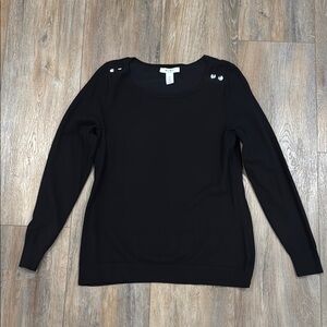 White House Black Market Black Knit/Light Sweater Top